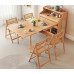 Nordic Solid Wood Foldable Extendable Dining Table MultiFunction Cabinet