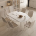 Modern Minimal Luxury Creamy Folding Circular Dining Table