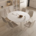 Modern Minimal Luxury Creamy Folding Circular Dining Table