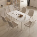 Modern Minimal Luxury Creamy Folding Circular Dining Table
