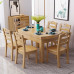 Modern Wood Dining Table Set Chinese Expandable Folding Rectangular Round Home Furniture