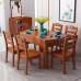 Modern Wood Dining Table Set Chinese Expandable Folding Rectangular Round Home Furniture