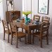 Modern Wood Dining Table Set Chinese Expandable Folding Rectangular Round Home Furniture