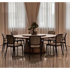 New Chinese Real Wood Dining Table Chair Set High End Hotel Cafe Private Room Round Table Electric Rotary Customized Furniture