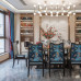 Modern Luxury Chinese Style Dining Table and Chairs Set Sample Room Living Room Rectangular Solid Wood One Table Six Chairs Furniture Customization