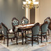 American Walnut Rectangular Carved Dining Table and Chair Set American Walnut Rectangular Carved Dining Table and Chair Set