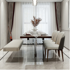 Modern Asian acrylic dining table chair set dining sample room hotel private room dining table luxury home furniture customization