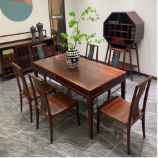 New Chinese Ebony Wood Dining Table Set for Home