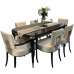 American Light Luxury Solid Expanding Table and Chair Set Modern Minimalist Rectangle Six Person Dining Table Furniture