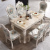 European style marble dining set furniture table small size rectangular home use