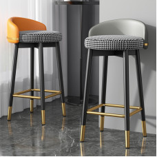 Modern minimalist bar stool cashier counter high stool back luxury home iron bar front stool Modern minimalist bar stool cashier counter high stool back luxury home iron bar front stool