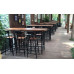 Iron Solid Wood Bar Table With Chairs High Stool