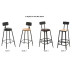 Iron Solid Wood Bar Table With Chairs High Stool