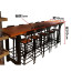 Iron Solid Wood Bar Table With Chairs High Stool