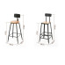 Iron Solid Wood Bar Table With Chairs High Stool