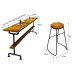 Iron Round Solid Wood Bar Table With Chairs High Stool Iron Round Solid Wood Bar Table With Chairs High Stool