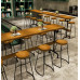 Iron Round Solid Wood Bar Table With Chairs High Stool Iron Round Solid Wood Bar Table With Chairs High Stool