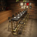 Nordic Luxury Wooden Iron High Bar Table Cafe Bar Wall Bar Table Black Gold Chairs Nordic Luxury Wooden Iron High Bar Table Cafe Bar Wall Bar Table Black Gold Chairs