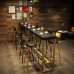 Nordic Luxury Wooden Iron High Bar Table Cafe Bar Wall Bar Table Black Gold Chairs Nordic Luxury Wooden Iron High Bar Table Cafe Bar Wall Bar Table Black Gold Chairs