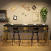 Nordic Luxury Wooden Iron High Bar Table Cafe Bar Wall Bar Table Black Gold Chairs Nordic Luxury Wooden Iron High Bar Table Cafe Bar Wall Bar Table Black Gold Chairs