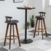 Retro Swivel Barstool Modern Minimalistic Solid Wood Backrest American Tall Stool Creative Cafe Bar Chair Retro Swivel Barstool Modern Minimalistic Solid Wood Backrest American Tall Stool Creative Cafe Bar Chair