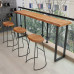 Wooden Balcony Bar Table Wall Narrow Iron Long Table Home Bar Milk Tea Shop High Stool Table Chair Set Wooden Balcony Bar Table Wall Narrow Iron Long Table Home Bar Milk Tea Shop High Stool Table Chair Set