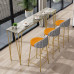 Light Luxury Marble Living Room Partition Wall Long Balcony Home High Foot Table Chair Set