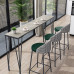 Light Luxury Marble Living Room Partition Wall Long Balcony Home High Foot Table Chair Set