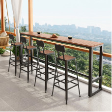 Outdoor Wooden Anticorrosion Bar Table Chair Set Outdoor Wooden Anticorrosion Bar Table Chair Set