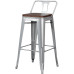 Iron Metal Bar Stool Wooden Bar Chair