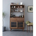 Nordic Walnut Solid Wood Sideboard Kitchen Cabinet Tall Cabinet Tea Water Cabinet Wine Cabinet Prep Cabinet