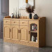 Wooden Sideboard Cupboard Wine Cabinet Tea Cupboard Multifunctional Kitchen Tea Chest Home Preparing Cupboard Bowl Cupboard Cabinet