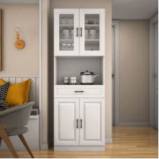 Kitchen Cabinet Glass Cupboard Microwave Cabinet Wine Cabinet Storage Cupboard