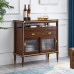 American Luxury Teakwood Small Storage Cabinet Separator Retro Sideboard Dark