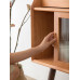 Nordic Real Wood Slab Sideboard Minimalist Wall Storage Shelf Cabinet Slim Japanese Style Tea Cart
