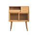 Nordic Real Wood Slab Sideboard Minimalist Wall Storage Shelf Cabinet Slim Japanese Style Tea Cart