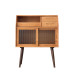Nordic Real Wood Slab Sideboard Minimalist Wall Storage Shelf Cabinet Slim Japanese Style Tea Cart