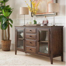 Pure Solid Wood Sideboards American Cabinet Black Walnut