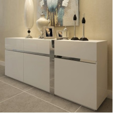 White Paint Glass Locker Restaurant Kitchen Dining Cabinet Wine Cabinet