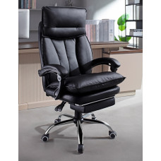 Genuine Leather Office Chair Ergonomic Backrest Reclining Computer Chair Comfortable for Long Sitting Genuine Leather Office Chair Ergonomic Backrest Reclining Computer Chair Comfortable for Long Sitting