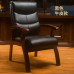 Wooden Meeting Chair Home Comfortable Office Chess Conference Leather Boss Chair Four Legs