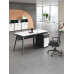 White Computer Desk Office Employees Workstation Table Cabinet Set