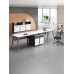 White Computer Desk Office Employees Workstation Table Cabinet Set