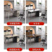 White Computer Desk Office Employees Workstation Table Cabinet Set