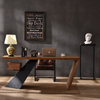 Loft Style Modern Office Solid Wood Desk Table For Office Internet Cafe Home Office