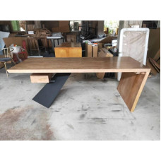 79 inches Nasdac Desk in Dark Oak Loft Office Table 200cm