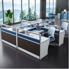Four Person Office Desk Partition Computer Desk Chair Set Six Person Employee Desk