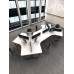 Modern 6 Person Office Desk Set With Partition Privacy Screen