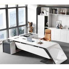 White Office Desk Designer Style High End Minimalistic Stylish Modern Creative Tech Boss White Office Desk Designer Style High End Minimalistic Stylish Modern Creative Tech Boss