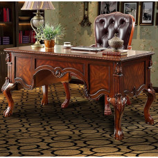 American Solid Wood Vintage Computer Desk Office Luxury Desk Study Boss Table Writing Desk Cabinet Combination
